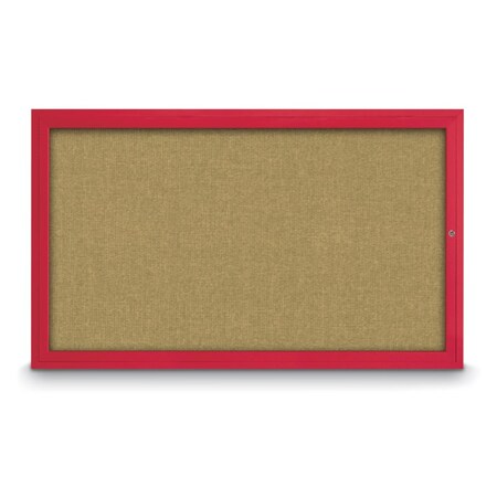 United Visual Products Slim Enclosed Corkboard, 24"x36", Satin Alum Frame/Dark Spruce UVEB2436-SATIN-DRKSPR